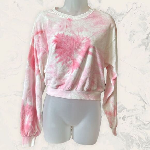 NIA Cropped  Pullover / Tie dye - Size S - Pink/ White - Picture 1 of 2